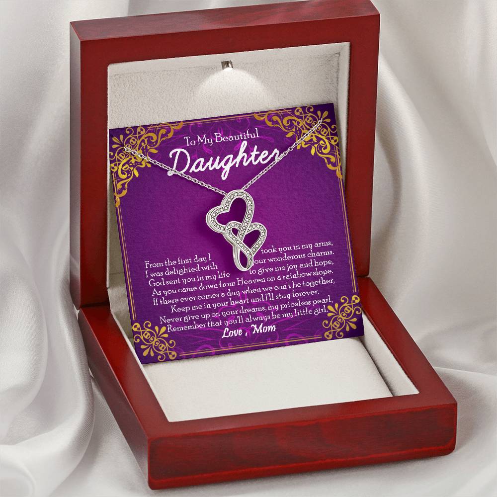 Double Heart Necklace Gift For Daughter From Mom To My Daughter Daughter Mother Necklace Daughter Birthday Gift Double Hearts Necklace