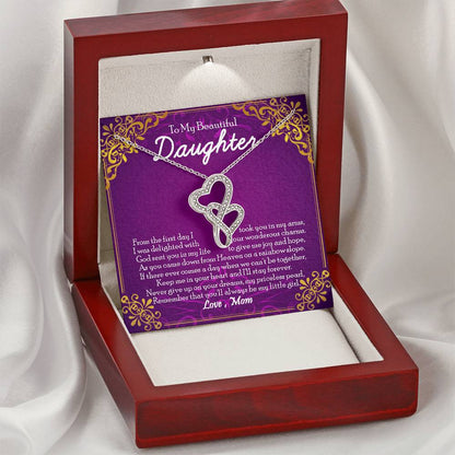 Double Heart Necklace Gift For Daughter From Mom To My Daughter Daughter Mother Necklace Daughter Birthday Gift Double Hearts Necklace