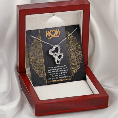 Mom Lover Gift Mom Surprise Gift Gift For Mom Happy Mothers Day Gift Mom Gift I Love You Mom Best Mom Gift Best Mom Je Double Hearts Necklace