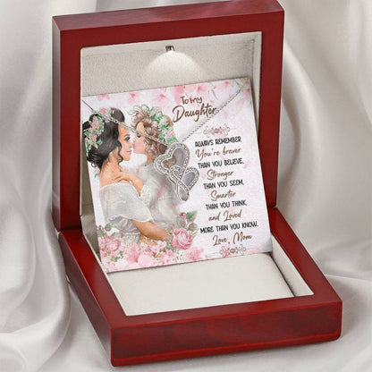 To My Daughter 2 Double Hearts Necklace