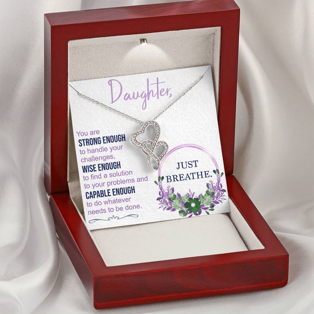 Daughter Necklace To Daughter From Mom Daughter Inspirational Gift Birthday Gift Graduation Gift Double Hearts Necklace