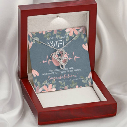 Gift For Pregnant Wife  Mom To Be Gift  New Mommy Necklace  To Mommy To Be  New Mom Jewelry  Forever Love Necklace  Ba Double Hearts Necklace