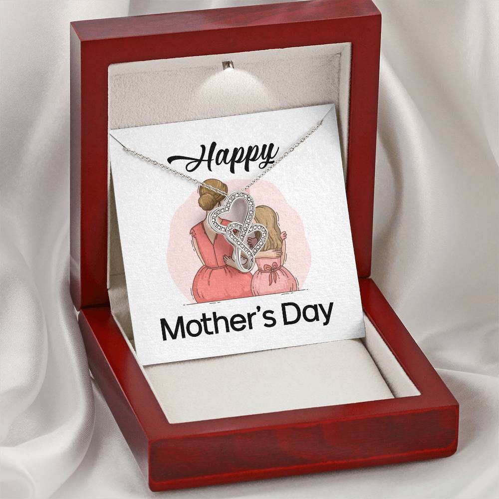 Happy Mother's Day -  1 Double Hearts Necklace