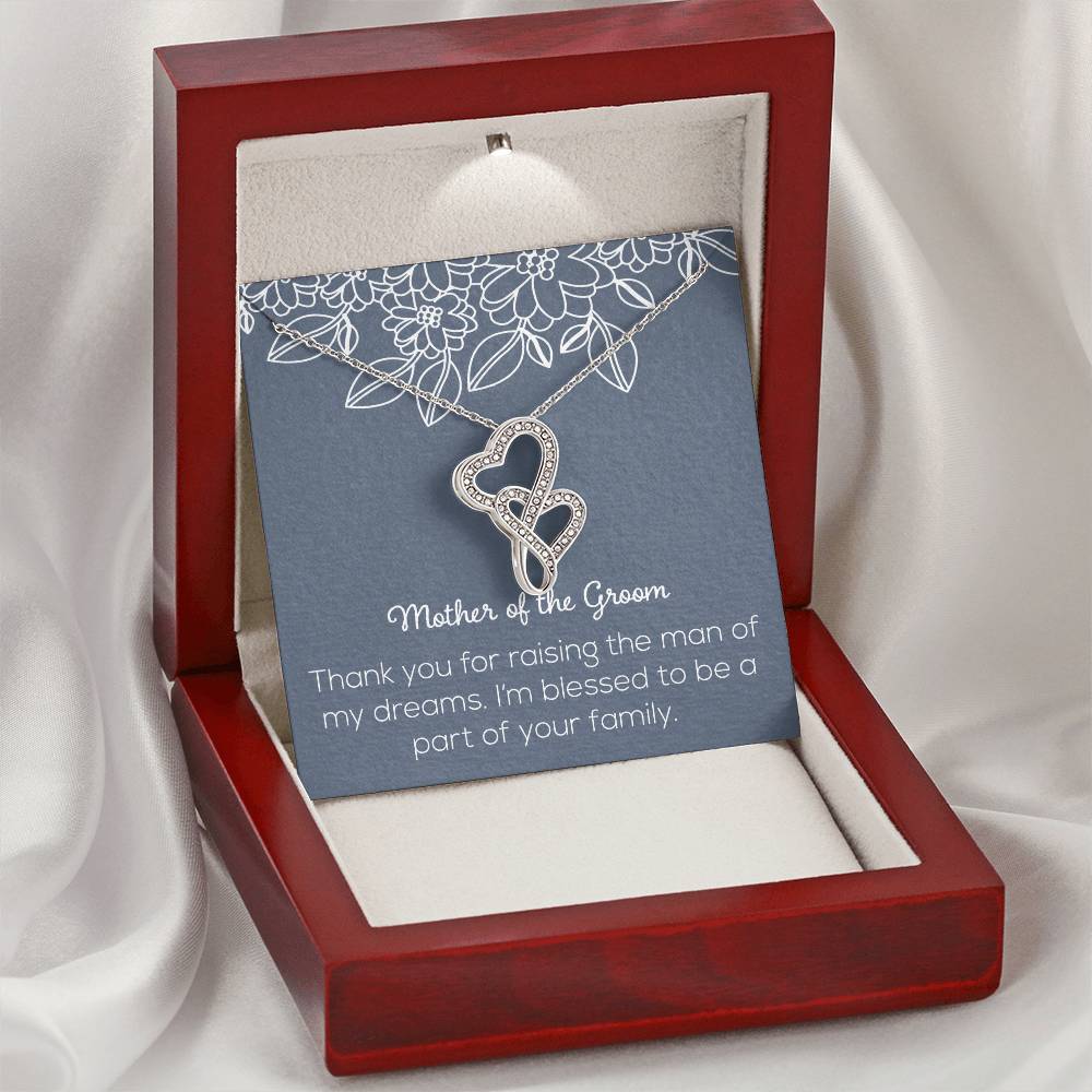 Mother Of The Groom Double Hearts Necklace
