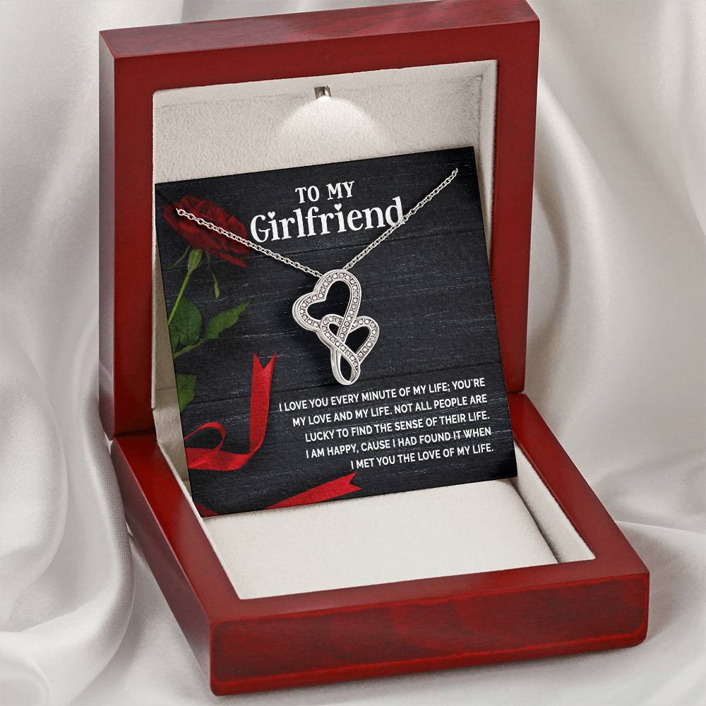 Valentines Day Gift For Girlfriend To My Girlfriend Necklace Anniversary Gift For Girlfriend Girlfriend Necklace Girlf Double Hearts Necklace