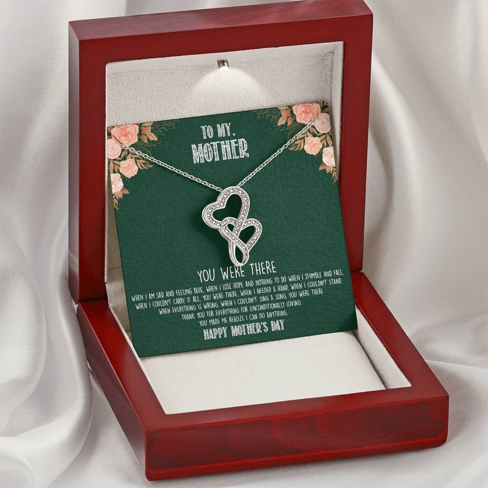 Dazzling Pendant Necklace For Your Mom Who Is  Always With You Double Hearts Necklace