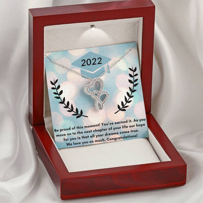 Graduation Double Heart Pendant Double Hearts Necklace