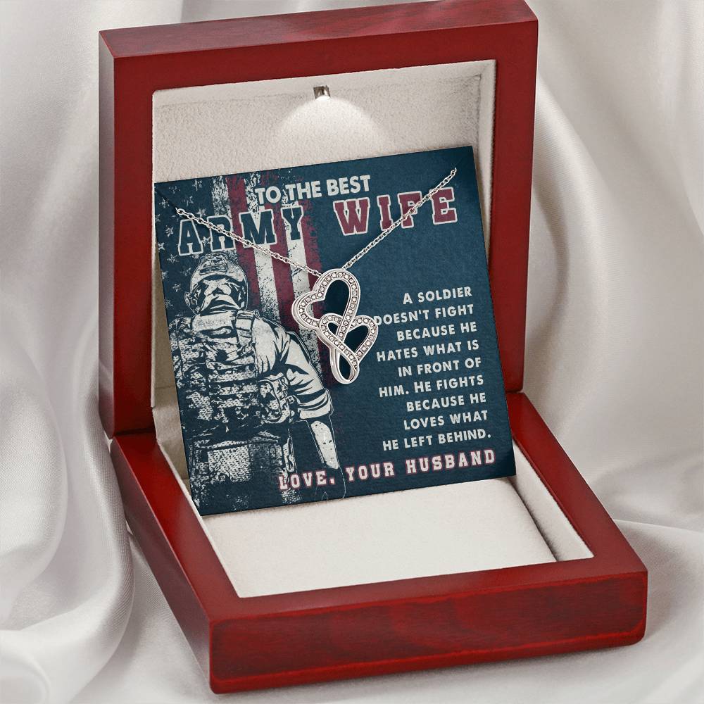 To The Best Army Wife Double Hearts Necklace (2)