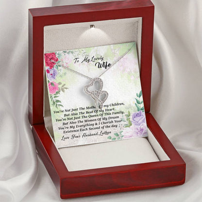 To My Love Wife Necklace - Love Your Husband Lathan - Love Your Husband Lathan -  Wife Christmas Gift Wife Christmas G Double Hearts Necklace