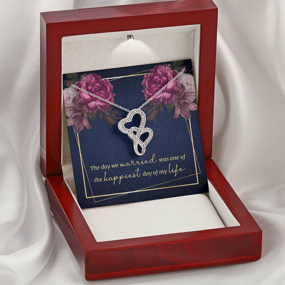 The Day We Married -  Double Hearts Necklace