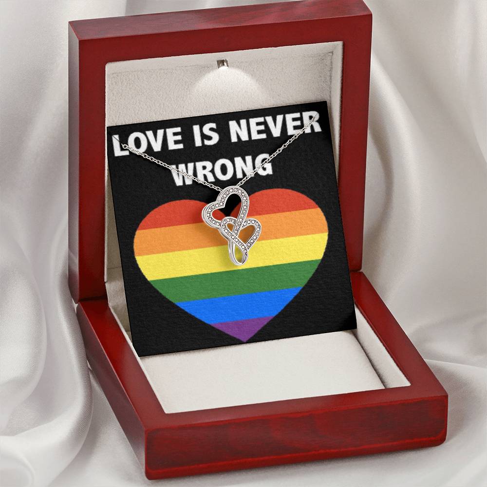Love Is Never Wrong Double Hearts Necklace