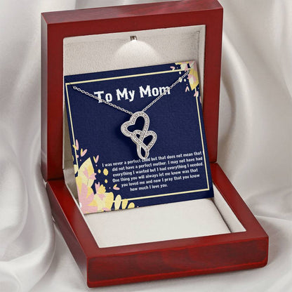 Mom Necklace Mother Necklace Mom Gift Mother's Day Gift Mother's Day Necklace Mother Daughter Gift 2 Interlocking Hear Double Hearts Necklace