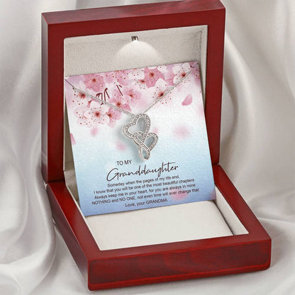 Someday When The Pages Of My Life End - Best Gift For Granddaughter Double Hearts Necklace