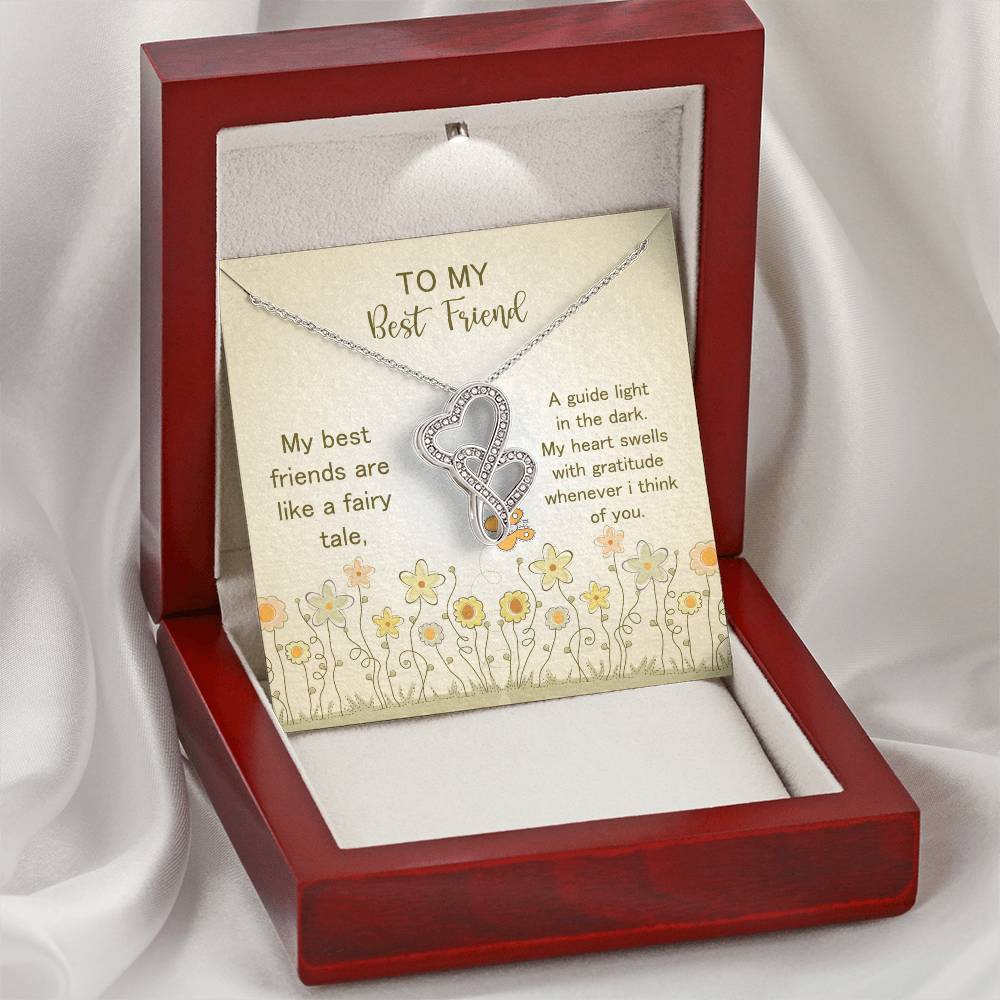 To My Best Friend Double Hearts Necklace