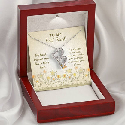 To My Best Friend Double Hearts Necklace
