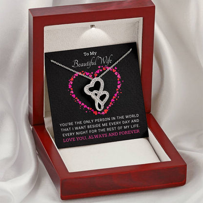 Those Words Made Her Tear Up... Adam T. Double Hearts Necklace