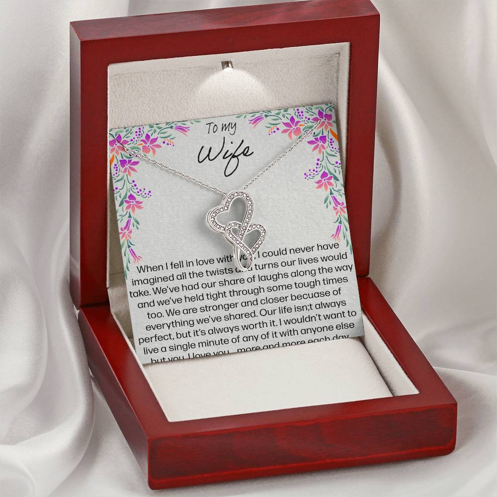 To My Wife You're Not Just The Mother Of My Children Double Hearts Necklace
