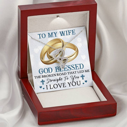 To My Wife Double Hearts Necklace