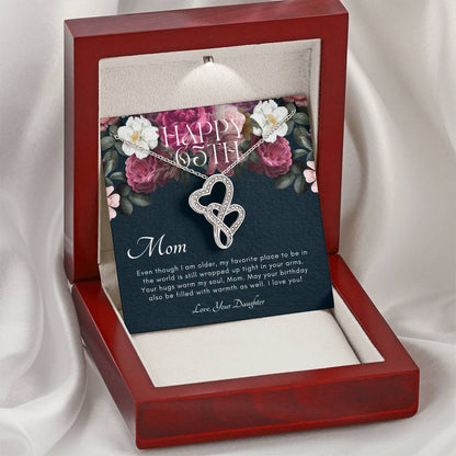 Mother's 65Th Birthday Gift  Gift For Mom On Her Birthday  Gift For Mom From Daughter  Mom Necklace  Best Mom Gift Mes 2 Double Hearts Necklace