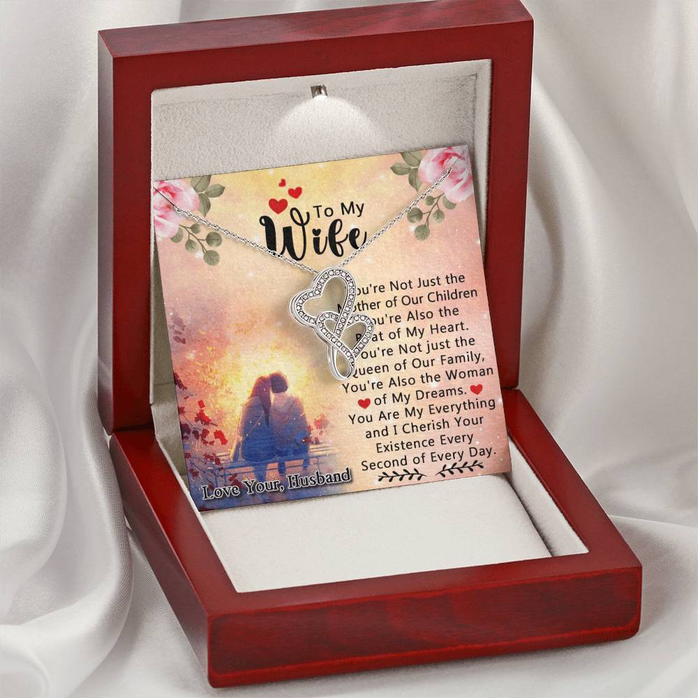 Gift For Wife Wife Necklace Wife Wife Gift Wife Jewellery Gift For Her  Anniversary Gift Wedding Double Hearts Necklace