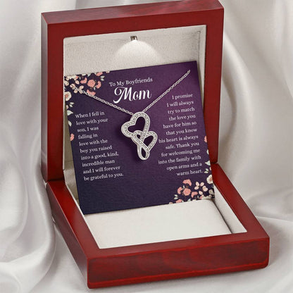 To My Boyfriends Mom - Joined Hearts Necklce Double Hearts Necklace