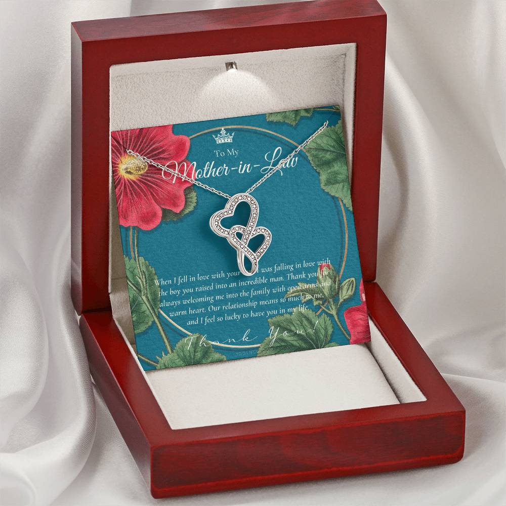 Mother In Law Gift  Mom In Law Jewelry  Mother's Day Gift For Mother-In-Law  Gift For Mother In Law  Mother-In-Law Nec 4 Double Hearts Necklace
