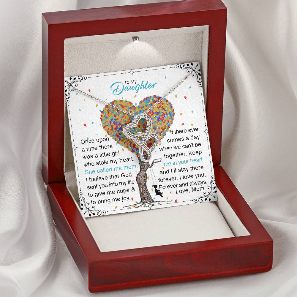 To My Daughter  1 Double Hearts Necklace