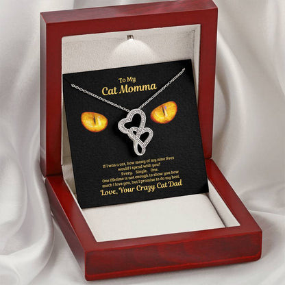 Cat Mom Gifts Cat Lover Gift Ideas Necklace For Women Just Because I Love You Anniversary Gift For Her Christmas Penda Double Hearts Necklace