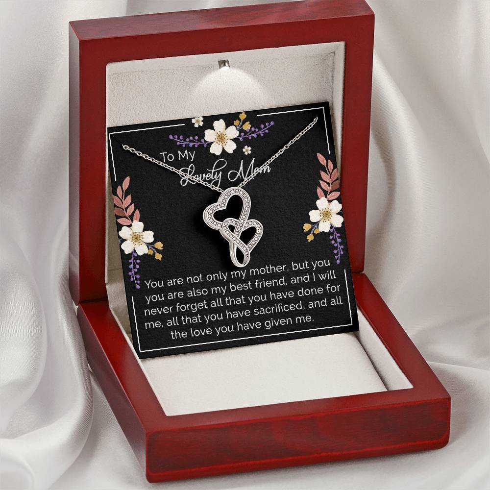 Mother's Day Gift From Daughter To Mom  For Mom Double Hearts Necklace
