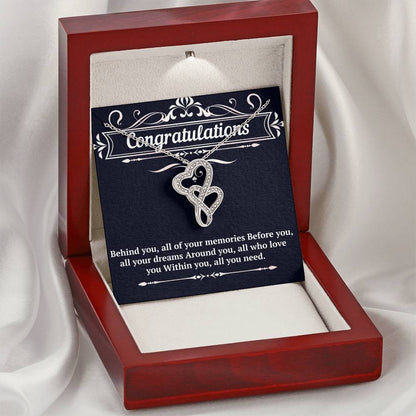 New Job Gifts Double Hearts Necklace