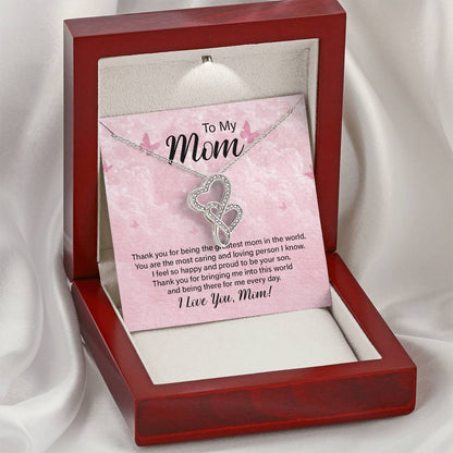 To My Mom 8 Double Hearts Necklace