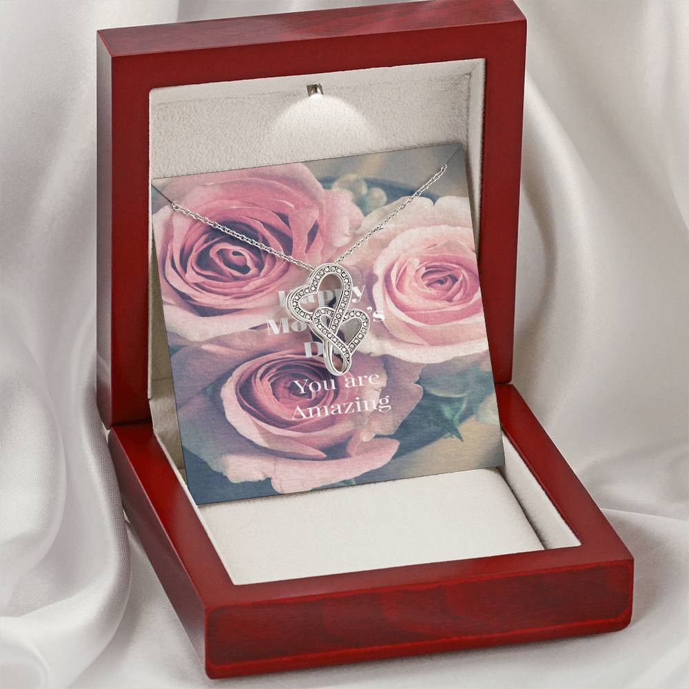 Happy Mother's Dayike Mens Production 2 Double Hearts Necklace