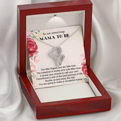 Pregnancy Gift For Friend • Gift For First Time Mom • Pregnancy Gift For Best Friend • Gift For Mom To Be Double Heart Double Hearts Necklace