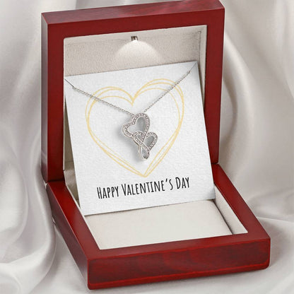 To My Girlfriend Double Hearts Necklace