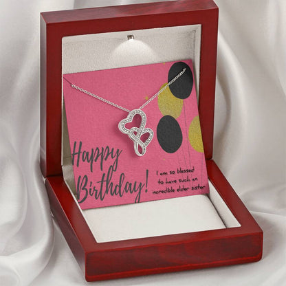To My Sister Double Hearts Necklace