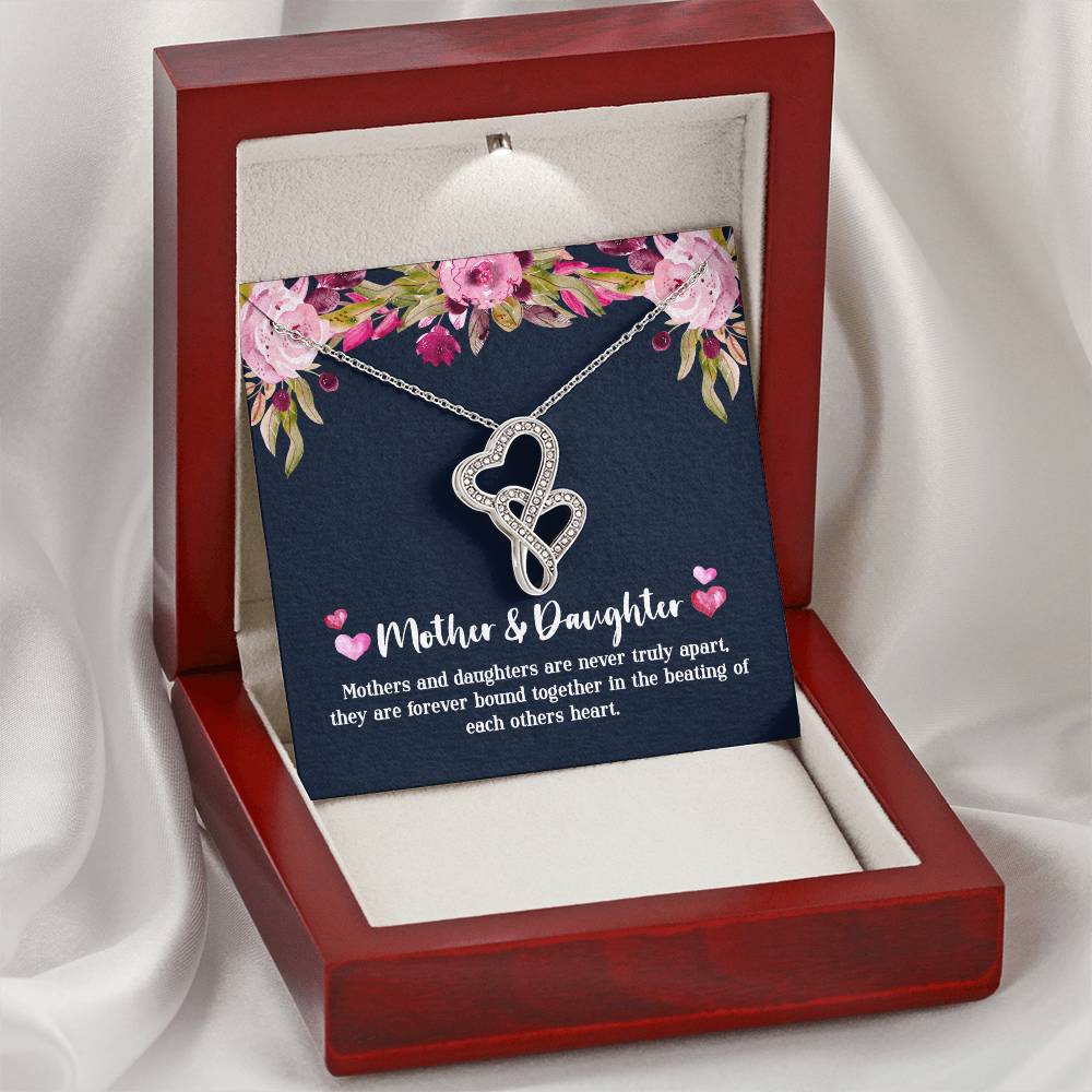 Mother & Daughter - Never Truly Apart Double Hearts Necklace
