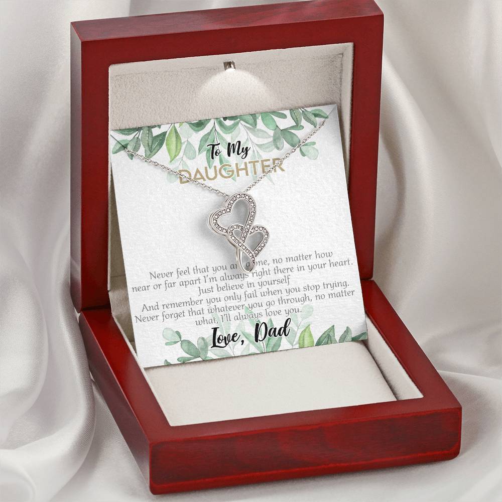To My Daughter - 573 Jewelry Double Hearts Necklace