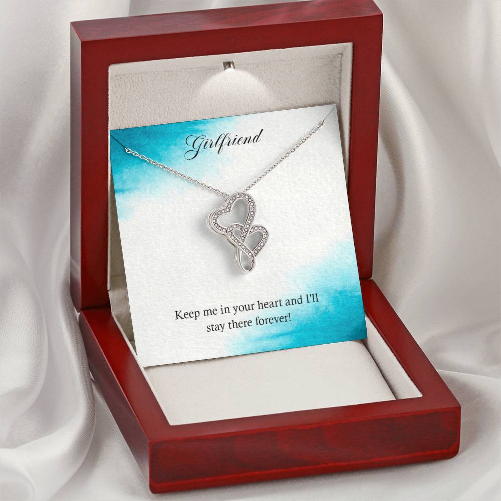 Girlfriend-Keep Me In Your Heart And I'll Stay There Forever! Double Hearts Necklace