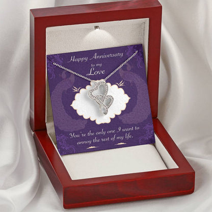 Wedding Anniversary Gifts For Wife  Joint Heart Pendant Gift For Wife Double Hearts Necklace