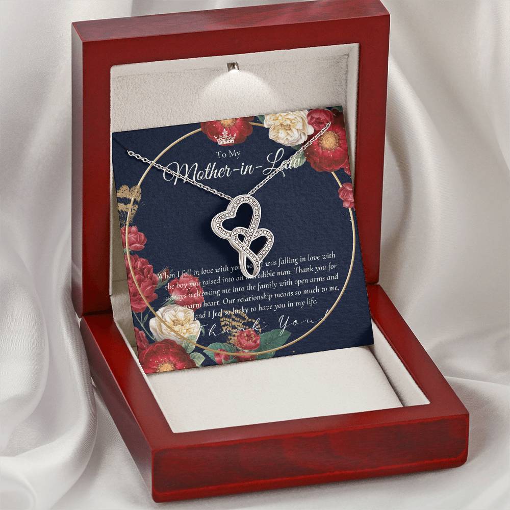 Mother In Law Gift  Mom In Law Jewelry  Mother's Day Gift For Mother-In-Law  Gift For Mother In Law  Mother-In-Law Nec 3 Double Hearts Necklace