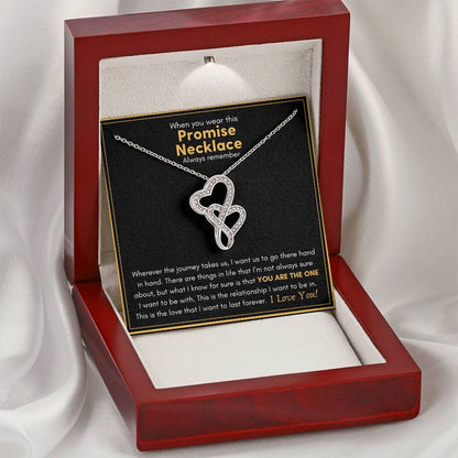 Promise Necklace - You Are The One! Double Hearts Necklace