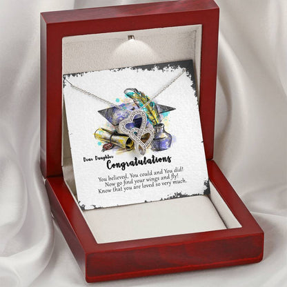 For Graduate Double Hearts Necklace