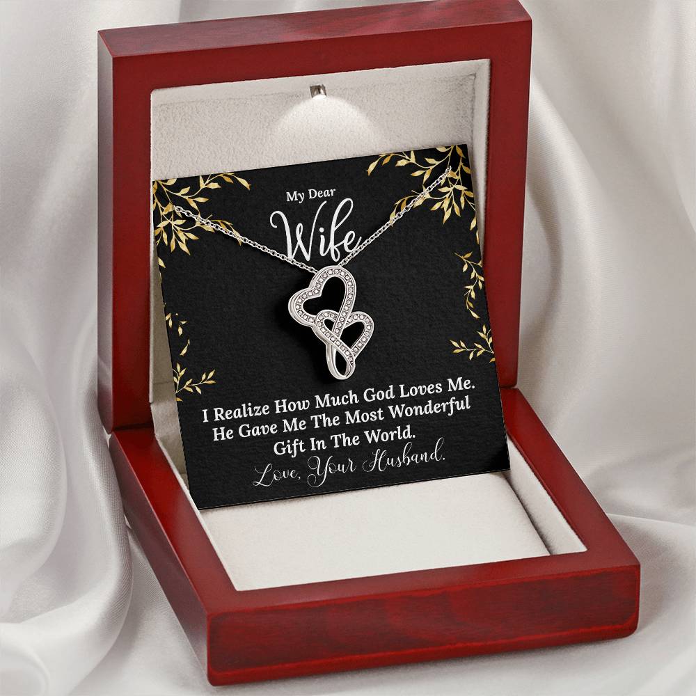 The Most Wonderful Gift Necklace Double Hearts Necklace