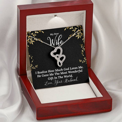 The Most Wonderful Gift Necklace Double Hearts Necklace