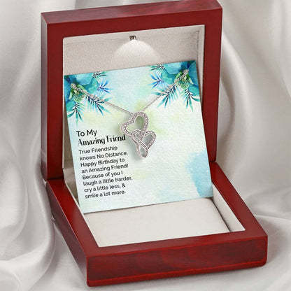To My Amazing Friend -  Double Hearts Necklace