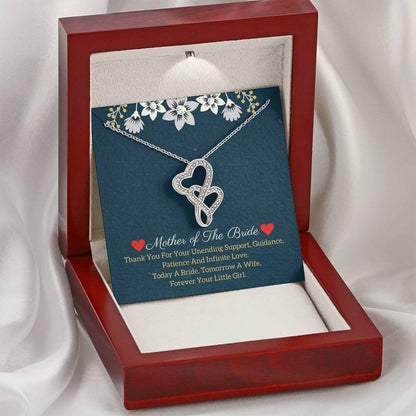 Mother Of The Bride Necklace Double Hearts Necklace