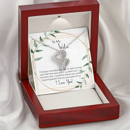 Double Heartto My Wife Necklace Anniversary Gift For Wife Birthday Gift For Wife Gift For Wife Necklace For Wife Gift  Double Hearts Necklace