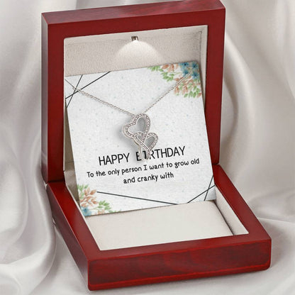 Happy Birthday 1 Double Hearts Necklace