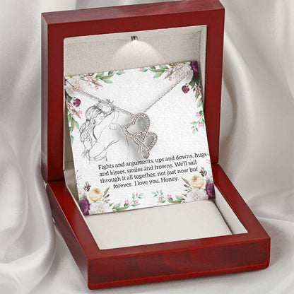 Gift For Girlfriend 2 Double Hearts Necklace