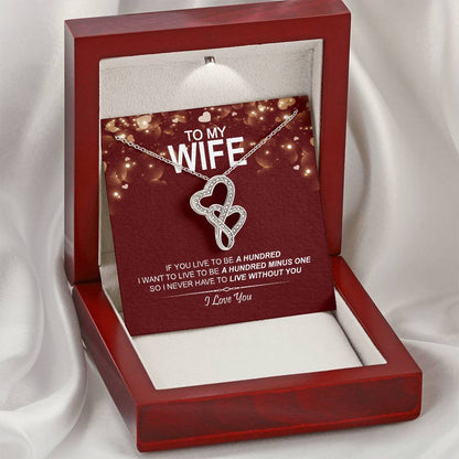 To My Wife - I Love You Message - Tmw04 Double Hearts Necklace